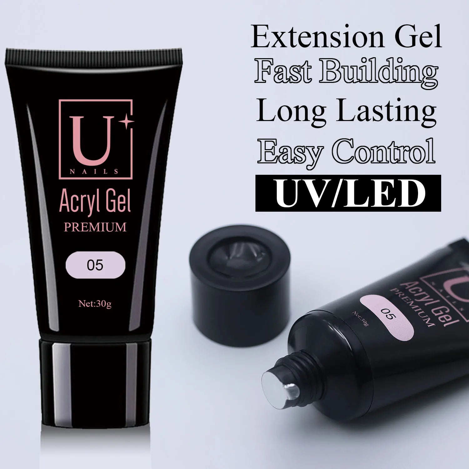 Professional Private Logo OEM Label UV/LED Soak Off 24 Colors Thick  Poly Gel Acrylic Gel 30g/60g for Nail Extension