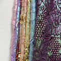 Customized Heavyweight Fluorescent 3D Flowers Sequin Embroidery Fabric Fashionable Design for Weddings Knitted Bags Shoes Boys'