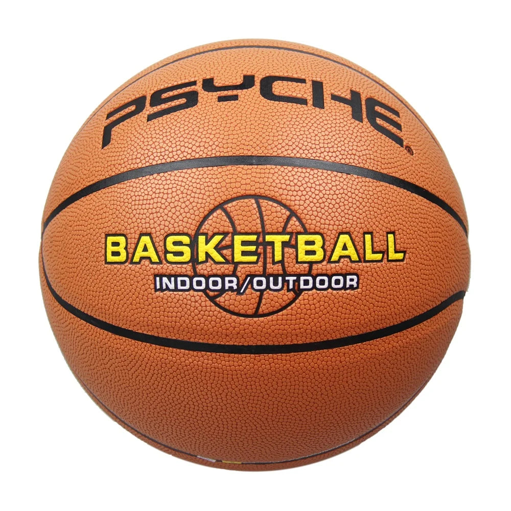 PSYCHE Customized Size 7 Hygroscopic PU Indoor/Outdoor Basketball with Logo for Training