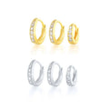 Wholesale Fine Jewelry Earrings Women 925 Sterling Silver 18k Gold Plated CZ Huggie Hoop Earrings