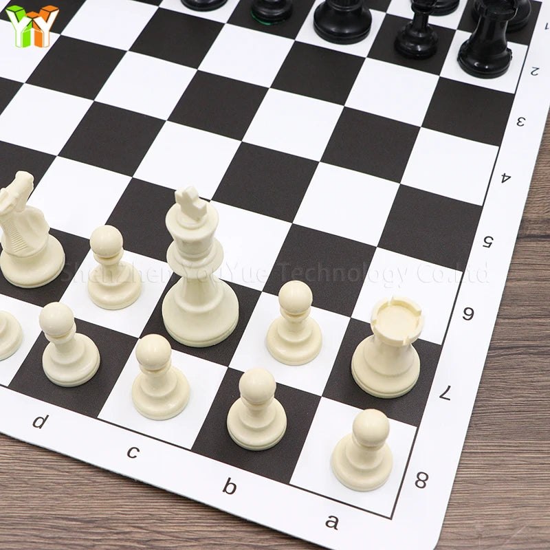Outdoor International Chess Board Foldable Leather Game Chess Durable Soft Checkerboard