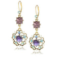 New Brand Romantic Multi Crystal Rose Statement Earrings for Women Charms Jewelry Girl Wedding Gift