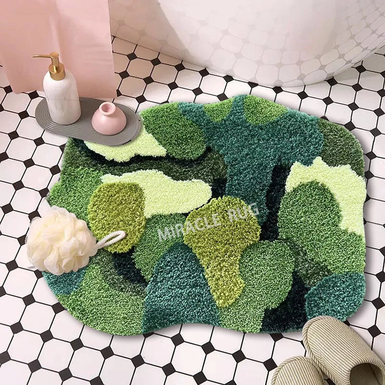 Customized Modern Game Rugs Handmade Tufted Carpets 3D Funny Green Forest Live Moss Rug Carpet for Living Room