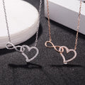 GT 925 Sterling Silver Rose Gold CZ Heart Shape Pendant Necklace Crystal Infinity Heart Necklace for Valentine Jewelry Gifts