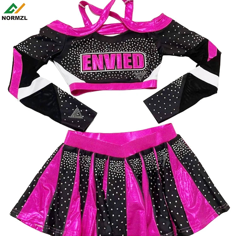 Normzl Wholesale Cheerleading Uniforms Custom Cheerleading Competitions Uniforms Pattern Girls Cheerlead Dress Dance Uniform