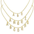 SP Custom Name Necklace DIY Stainless Steel Zircon Initial Letters Customized Name Necklace