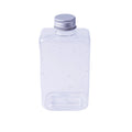 Hot Sale 300ml PET Transparent Square Flat Beverage Bottle Plastic with Aluminum Cap for Tea Juice Milk Beer