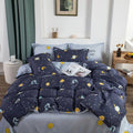 Custom Wholesale 4 Pcs Single Double Outer Space Floral Cartoon 100% Polyester Microfiber Home Textile Bedding Sets Custom Logo