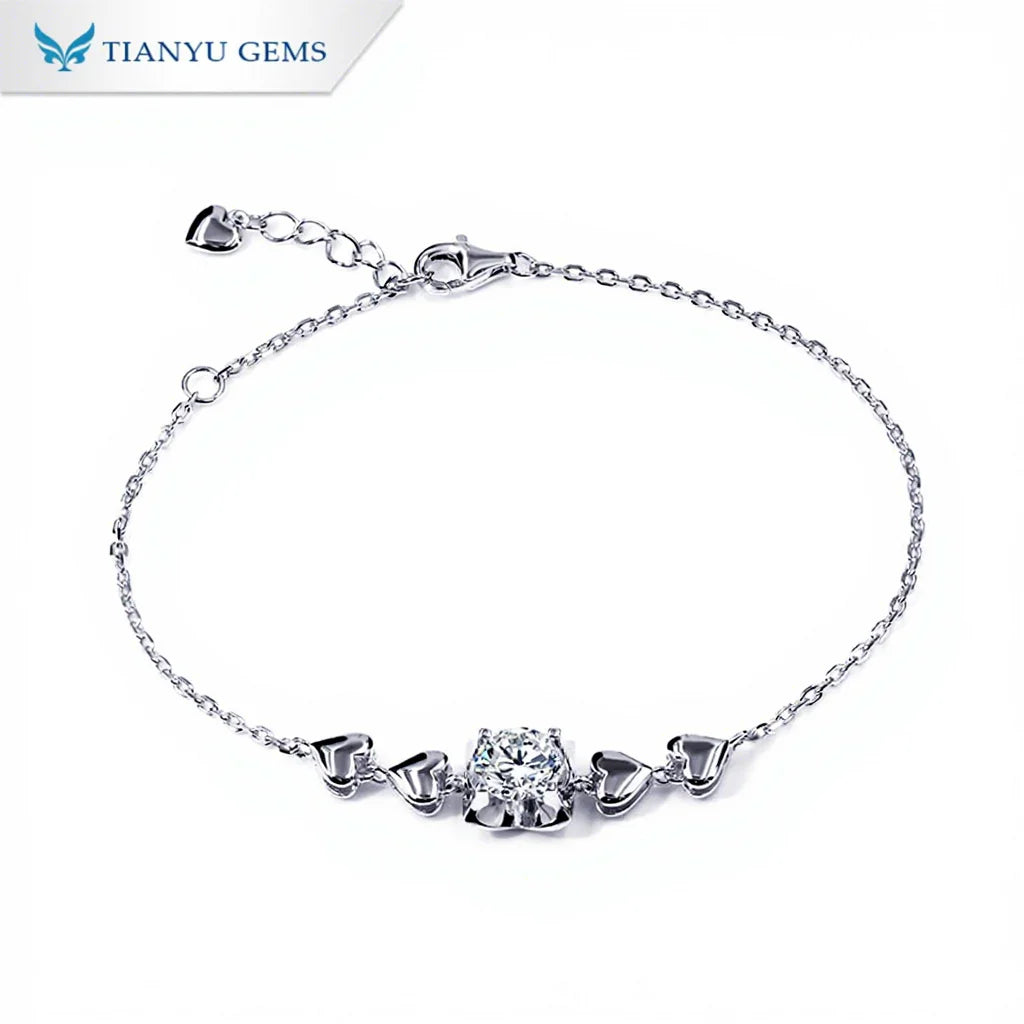 Yadis Simple Jewelry Chain Gold Plated 18k Moissanite 925 Sterling Silver Bracelets