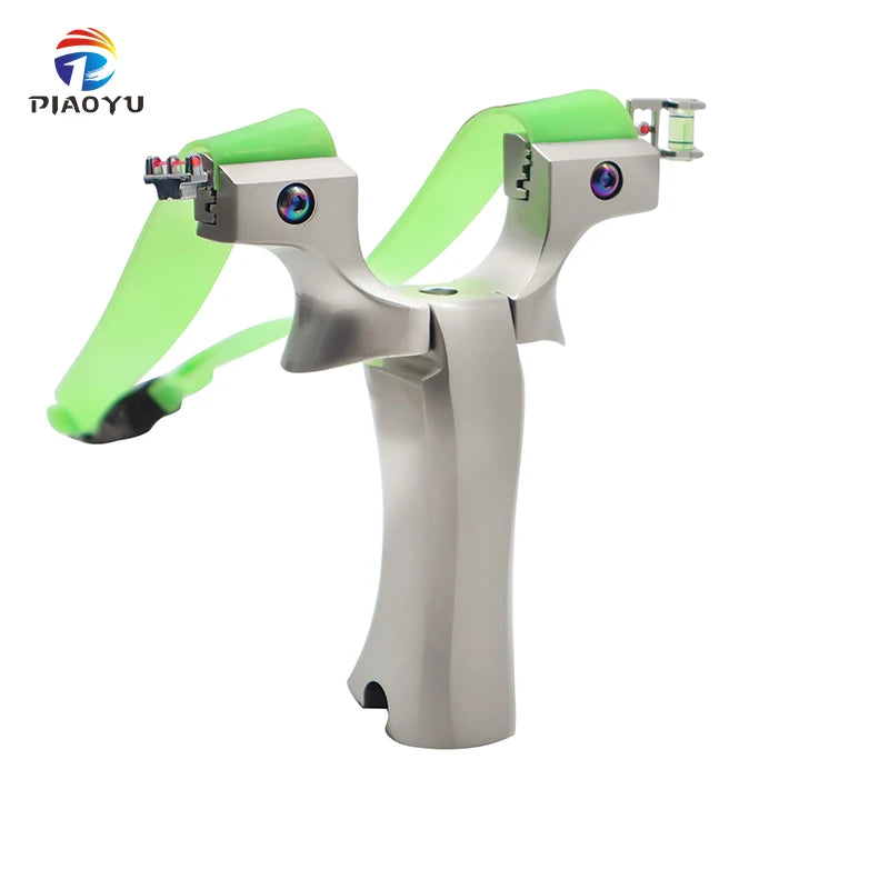 Precision Alloy Slingshot with Flat Rubber Band for Outdoor Hunting Sports Flat Rubber Band Sling Shot Hunting Shooting