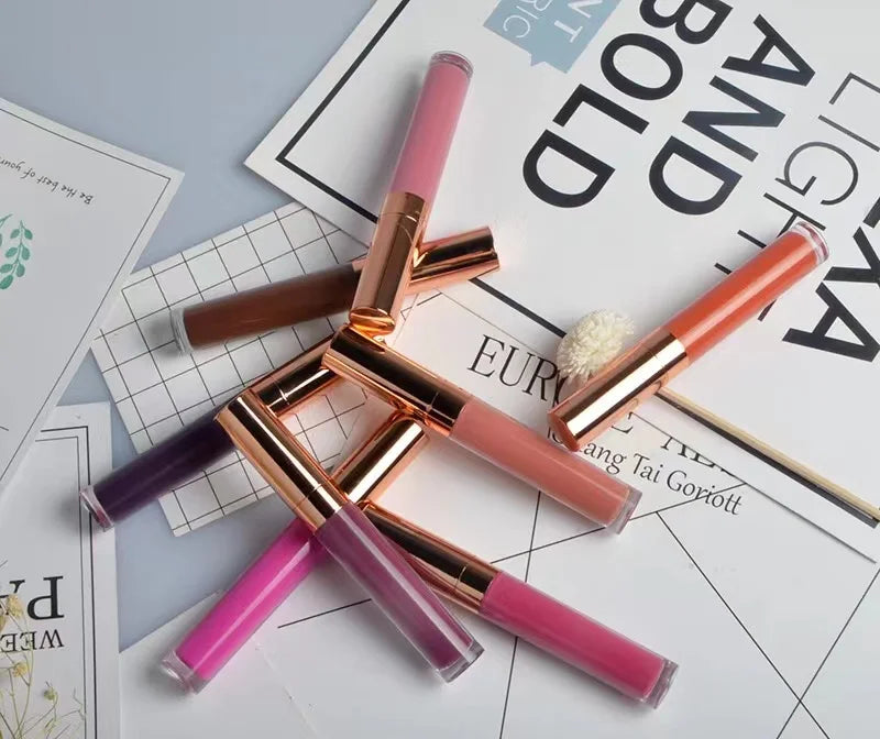 Wholesale No logo Waterproof 30 Colors High Pigment White and Gold Lip Gloss Tube Magic Matte Lipgloss