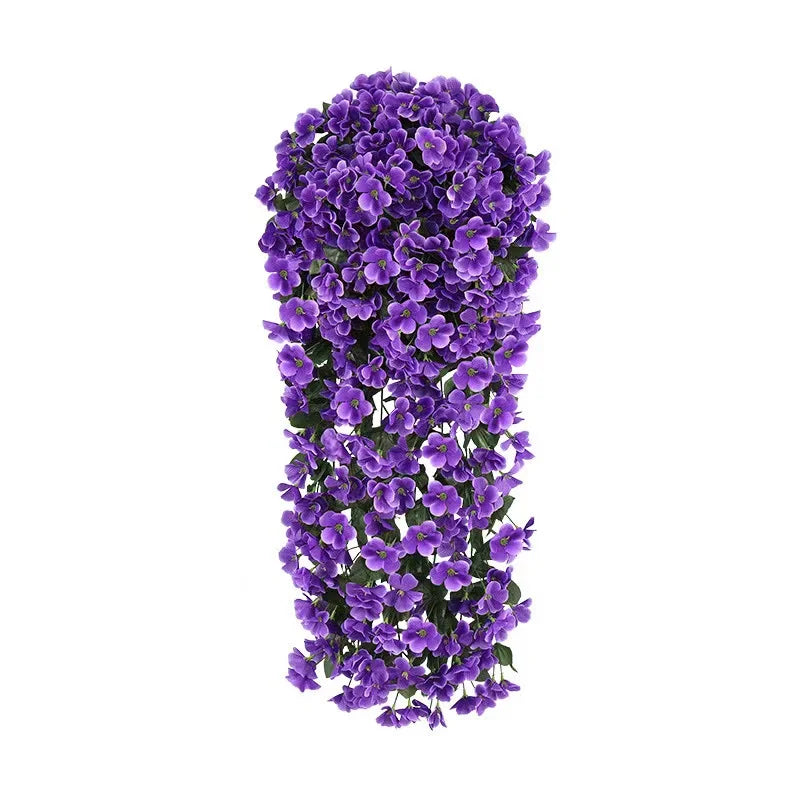 80cm Wisteria Vine Violet Ivy Artificial Flowers Hanging Basket Decor for Christmas Home Graduation Mother's Day New Year