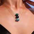G3994 Wholesale Stainless Steel 18k Gold Plated Natural Stone Necklace Lapis Lazuli Blue Turquoise Rectangular Pendant Necklace