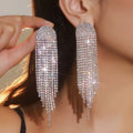 Isunni Exaggerated Luxury Jewelry Rhinestones Diamond Claw Chain Long Tassel Earrings for Women