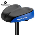 New Design Wider Comfortable Double Track Shock Bow Bicycle Saddle High Elastic Waterproof Leather Bicycle Saddle