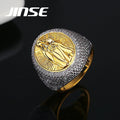 JINSE Men Ring Jewelry Hip-Hop 18k Gold Plated Rings Chinese Immortals with a Baby Wholesale