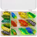 WEIHE 5pcs/15pcs Frog Fishing Bait Combo Soft Fishing Lure Kit Tackle Box Kits Pesca Pvc Frogs Unit