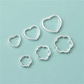 Flower Heart Shaped Pendant Blanks Bezel Solid 925 Sterling Silver Hollowed Bezel Setting Base Fit 6mm 8mm 10mm Beads