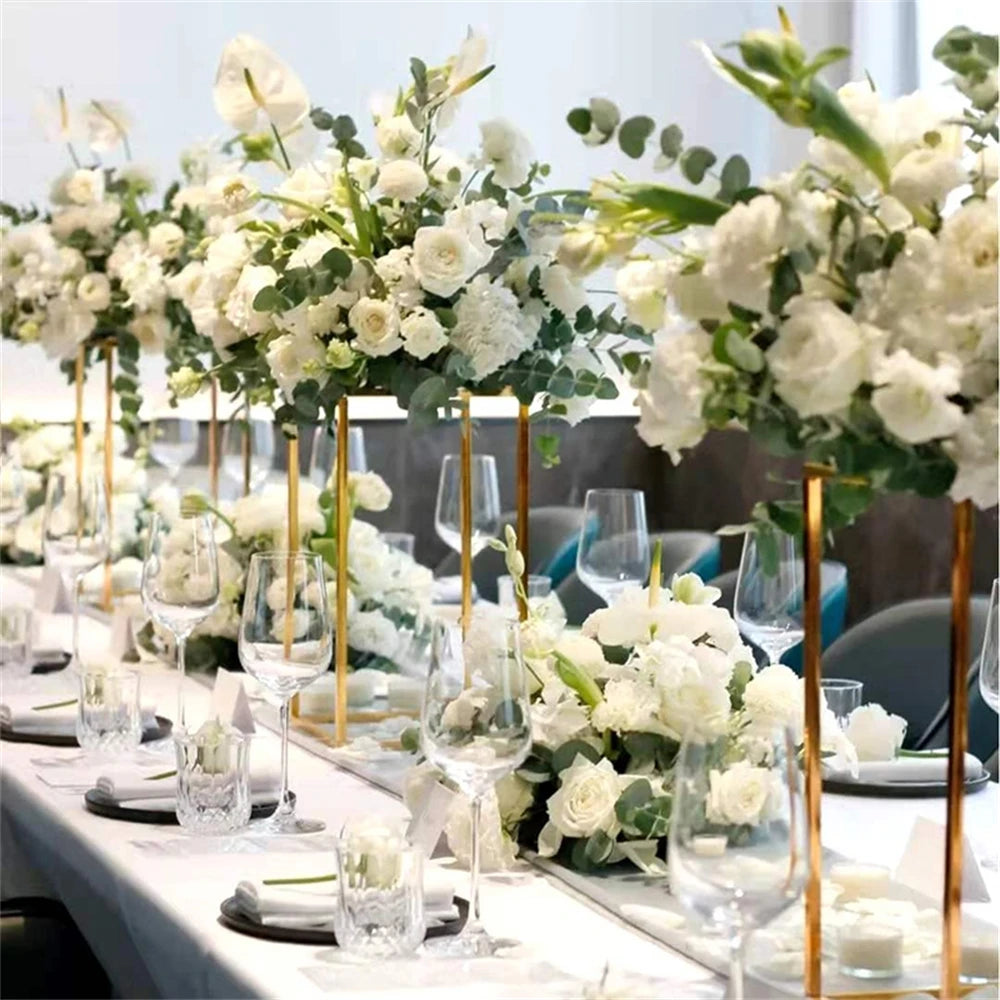 Elegant Roman Column Flower Stand for Weddings Row Flower Arrangement for Party T Stage Background Event Supplies Usage