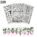 BIN 9.5*14.5cm Nail Plate 17 Types Hot Foil Stainless Steel Stamping Plate with Silver Color for Salon