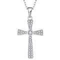 Full Iced Out Dainty Beautiful Sterling Silver Crucifex Hiphop Diamond Pave Jesus Cross Pendant Necklace Cubic Zirconia for Man
