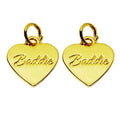Custom Engraved Name Gold Plated Sweet Heart Logo Earring and Pendant Accessory for Nelace Jewelry