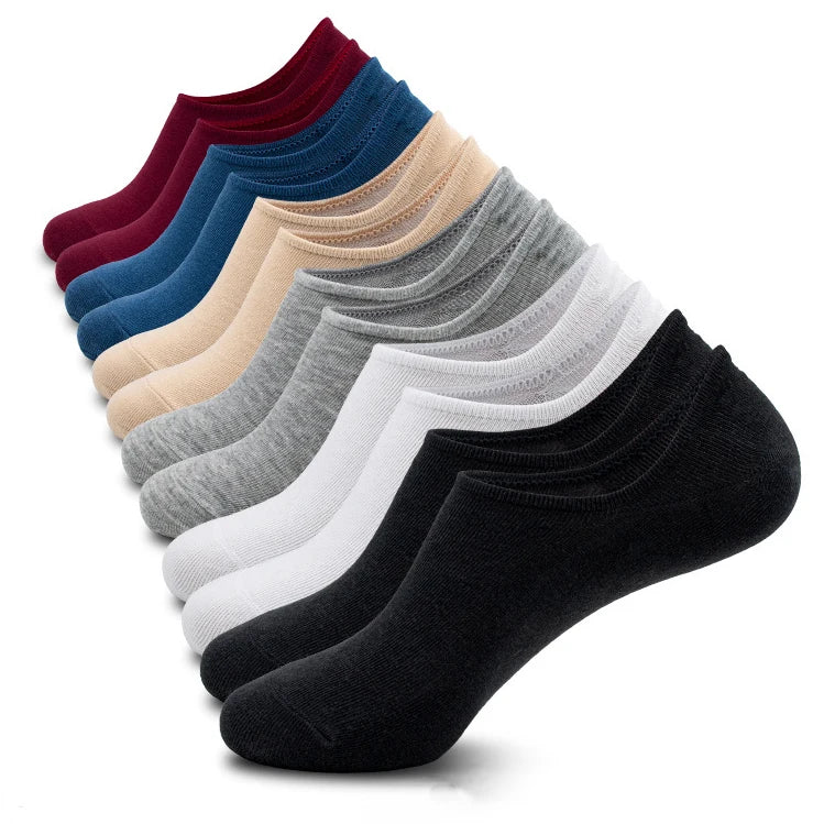 Summer Customizable Solid Anti Slip off No Show Ankle Socks Men Low Cut Dress Socks with Silicone Strips