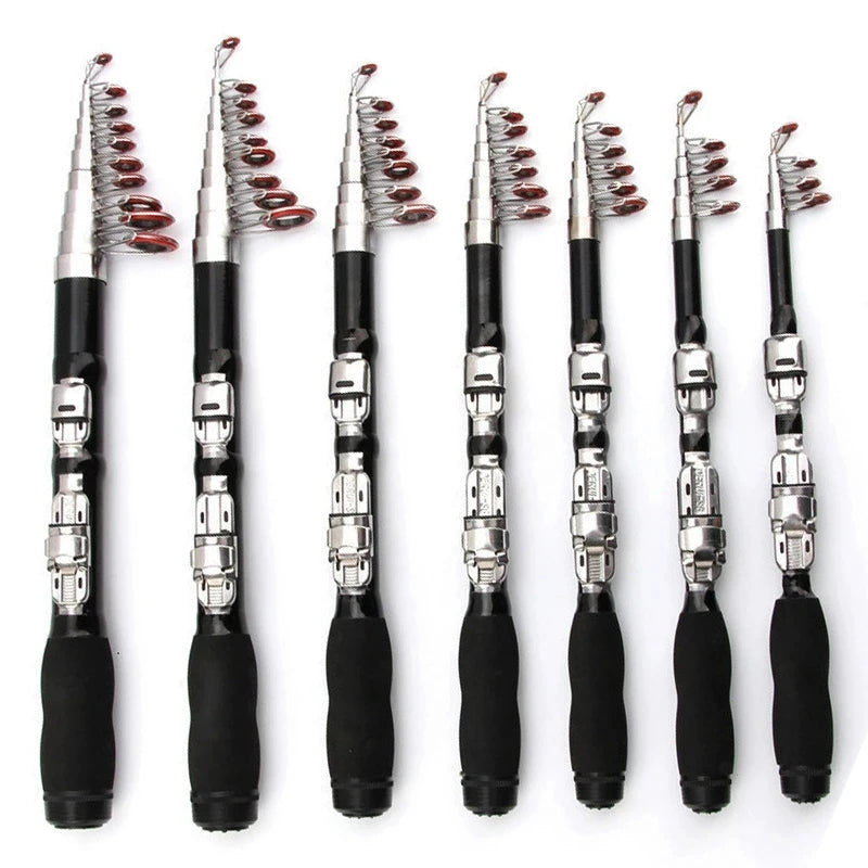 1/1.2/1.5/1.7/1.9/2.1m Telescopic Fly Fishing Rod Hard Glass Portable Mini Design for Bass in Lake & River