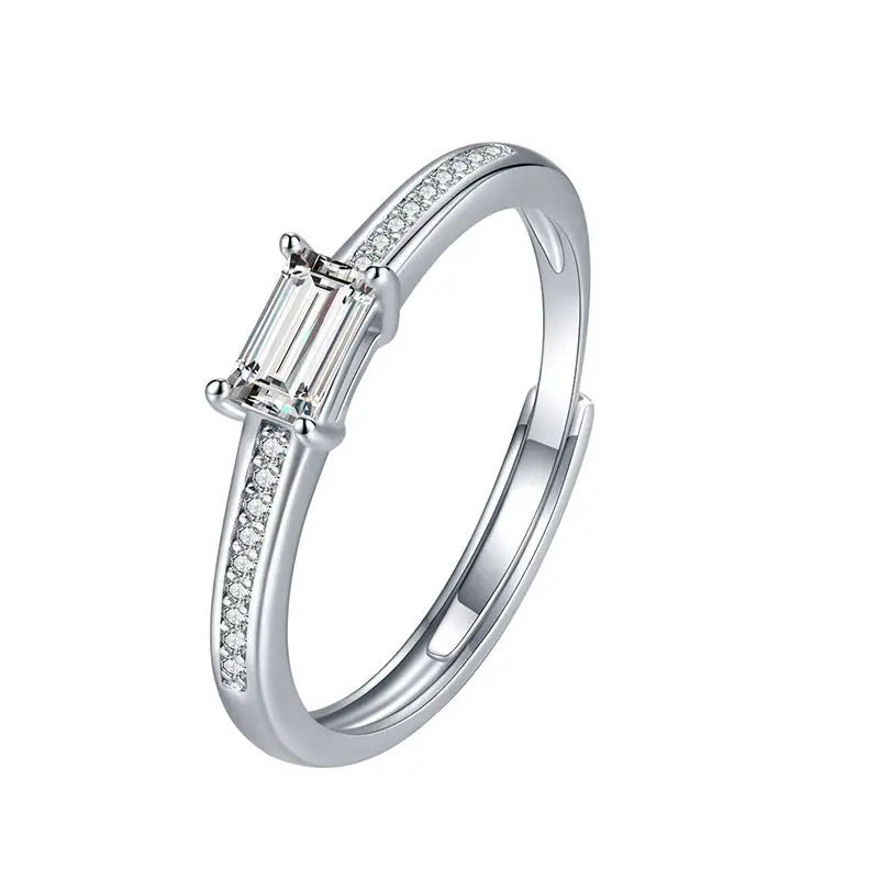 SICGEM Emerald DEF 0.5 Carat Moissanite Diamond Rings 925 Sterling Silver-Durable and Elegant