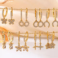 YF6270 New Stainless Steel 18K PVD Gold Plated Geometric Elements Zircon Full Diamond Earring for Women