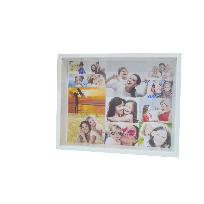 Custom Hollow Three-Dimensional Photo Frame 6 Inch 7 Inch Double-sided Glass Solid Wood Picture Frame
