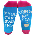 If YOU CAN READ THIS BRING ME TEA Funny Crew Socks Autumn Novel Gifts for Tea Lovers Men/Women/Children Comfortable Soft Durable