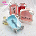 Luxury Mini Suitcase Luggage Eyelash Packaging Box Plastic Mini Suitcase  for Lipgloss Empty Lash case With OEM logo