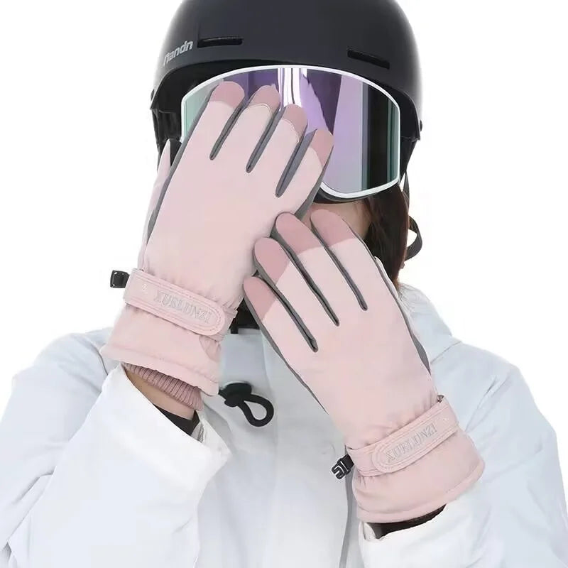Women Winter Ski Gloves Waterproof Touchscreen Snowboard Gloves Windproof Warm Eco-Friendly for Skiing Running Cycling Fishing