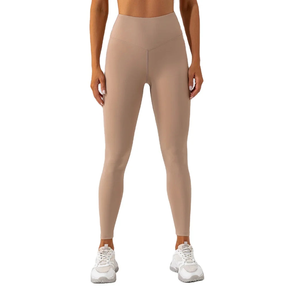 New Arrival  High Quality Flat Waist Solid Colors Women Workout Yoga Leggings