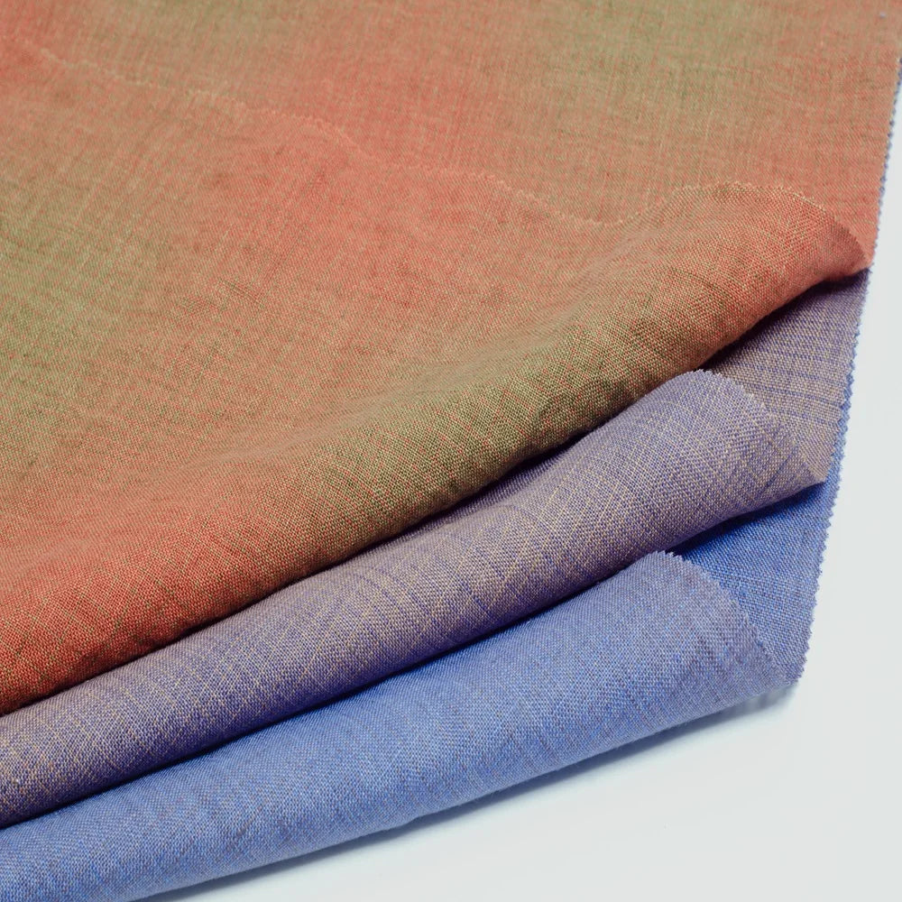 OEKO-TEX Certified Woven French Pure Linen Fabric 137gsm 138CM Eco Friendly Natural 100%linen Gradient Fabric for Dress Shirt