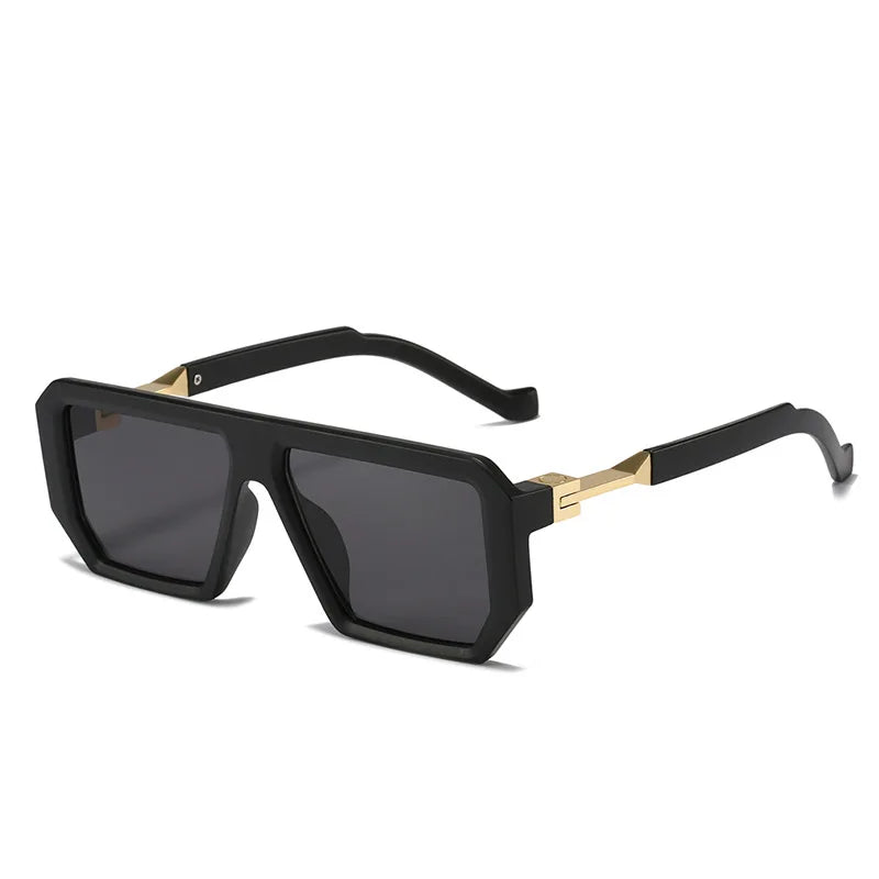 2023 Custom Trendy Designer Gafas De Sol Uv400 Unisex Black Luxury Geometry Square Frame Personality Shades Sunglasses