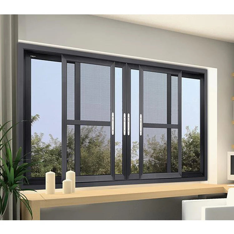 Cheap Modern Vertical Electric Small Aluminum Sliding Windows Opener Stainless Steel Screen Netting for Hotels in Ghana
