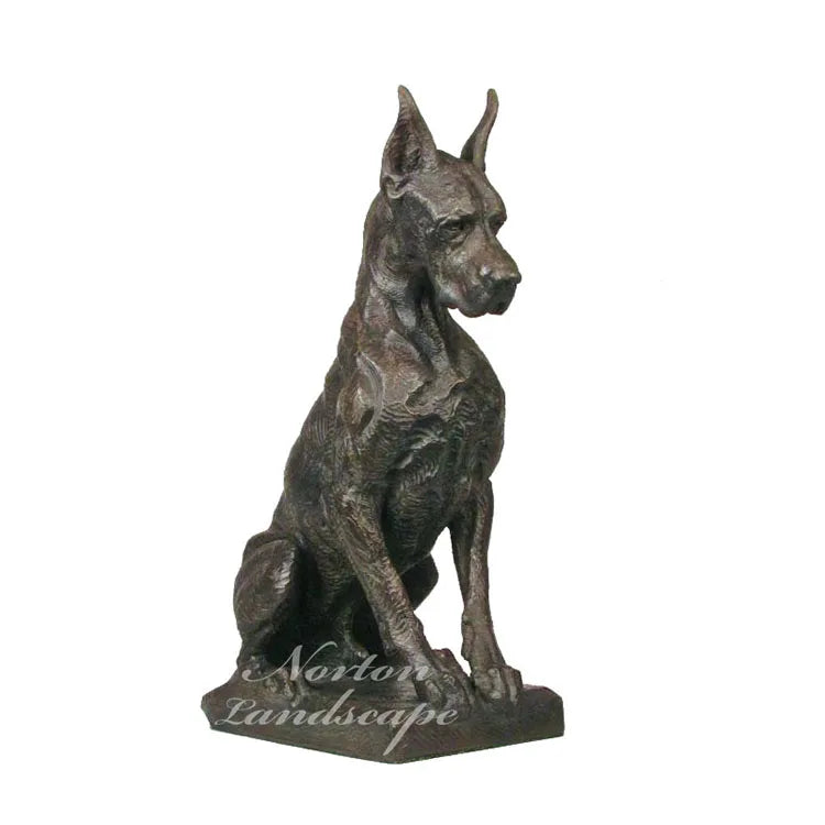 Modern Garden Decoration Metal Animal Sculpture Antique Hand-carved Bronze Dog Statue Bronze Brass Doberman Sculpture for Sale
