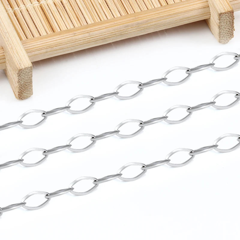 Classic Simple Stainless Steel Rhombic Quadrilateral Chain for DIY Necklace Jewelry Making Findings & Components