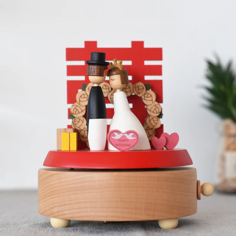 Hot Selling Romance Wedding Happy Event Customized Wooden Musical Box