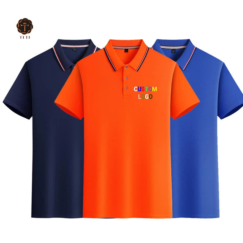 Custom Printing Logo Polo T-shirts Uniform 100% Polyester Plus Size Blank Plain Sports Golf Polo Shirts for Men's
