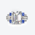 Wholesale Silver Rings 925 Silver Engagement Ring Artificial Sapphire Silver Rings for Women