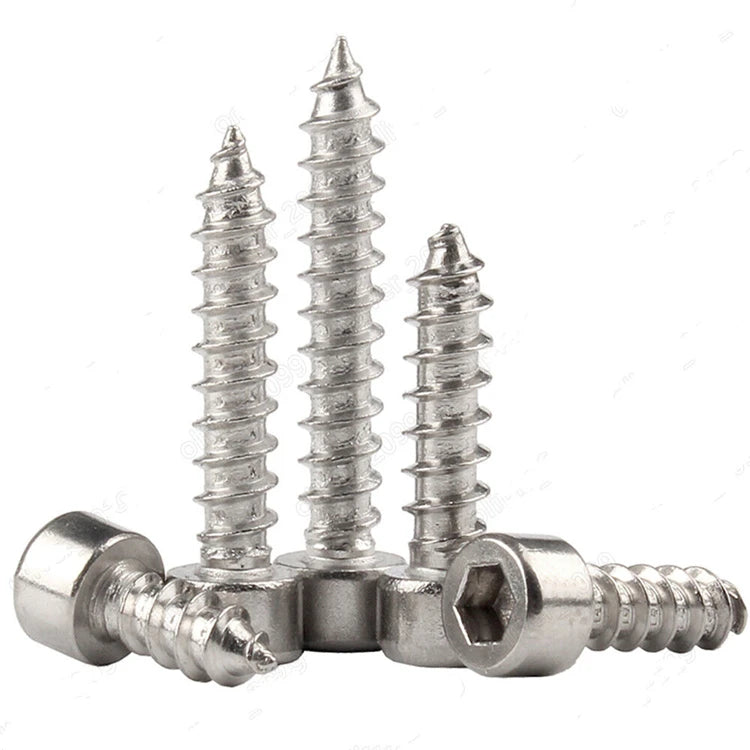 M2 M2.3 M2.5 M2.6 M3 M3.5 M4 M5 M6 304 Stainless Steel Wood Self Tapping Screws Hex Drive Socket Cap Head Allen Screws