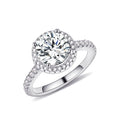 KH112 Abiding Engagement Jewelry Wholesale 925 Sterling Silver 1CT 6.5mm Halo Moissanite Diamond Rings With Side Stones