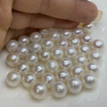 8-8.5mm Natural White Freshwater Pearl Beads Round Shape Loose Half-Hole and No-Hole Beads for Jewelry Making