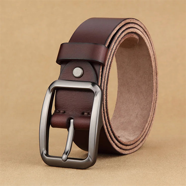 Handmade Men'S Belt Genuine Vintage Casual Brass Buckle Men'S Belt