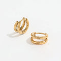 New Trendy Earring 18K Gold Plated Double-layer Simple C Hoop Earrings for Women Stainless Steel Jewelry Wholesale