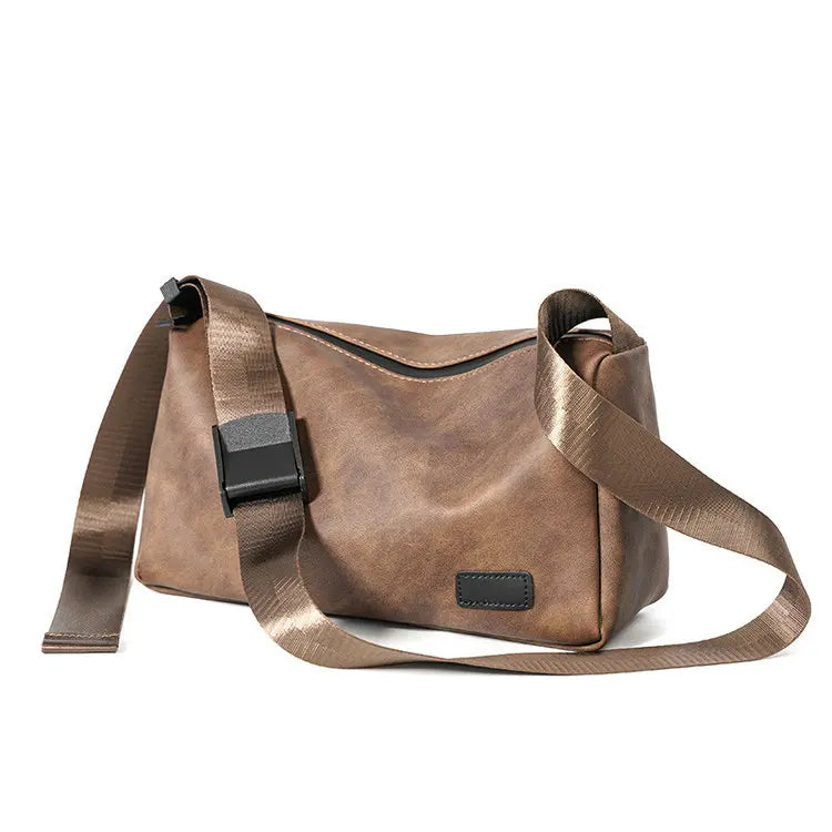 LYMECH Fashion Mobile Phone Pu Leather Sport Side Chest Sling Crossbody Luggage Travel Shoulder Messenger Bag for Men