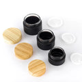 5G 10G15G 20G 30G 50G Frosted Black Glass Cream Jar New Wooden Lid Cosmetic Packaging Container Empty Refillable Bottle